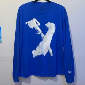 Xxxtentacion Authentic “X” Long Sleeve Shirt - Blue/White - Mens Sz XL
